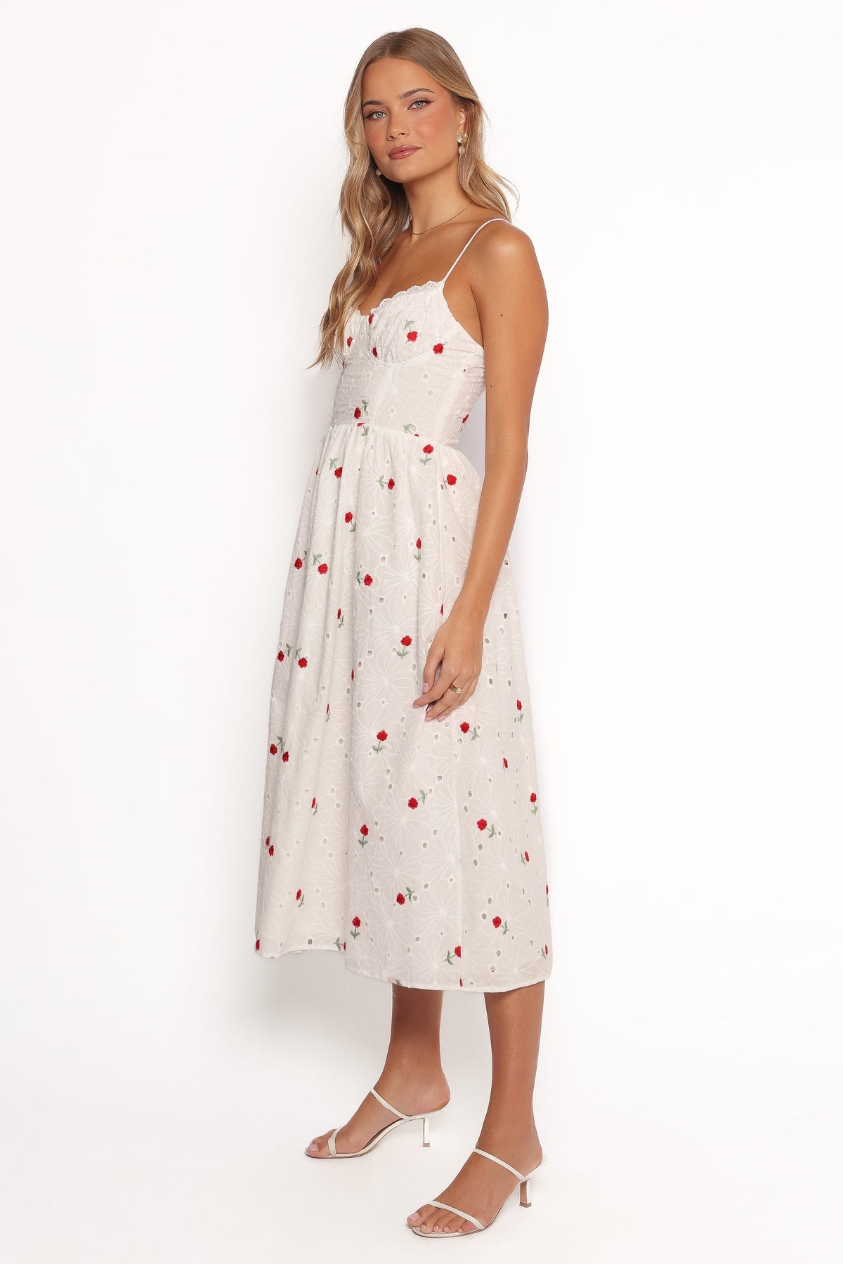 Paloma Maxi Dress in White Red Floral – view 3 of 7