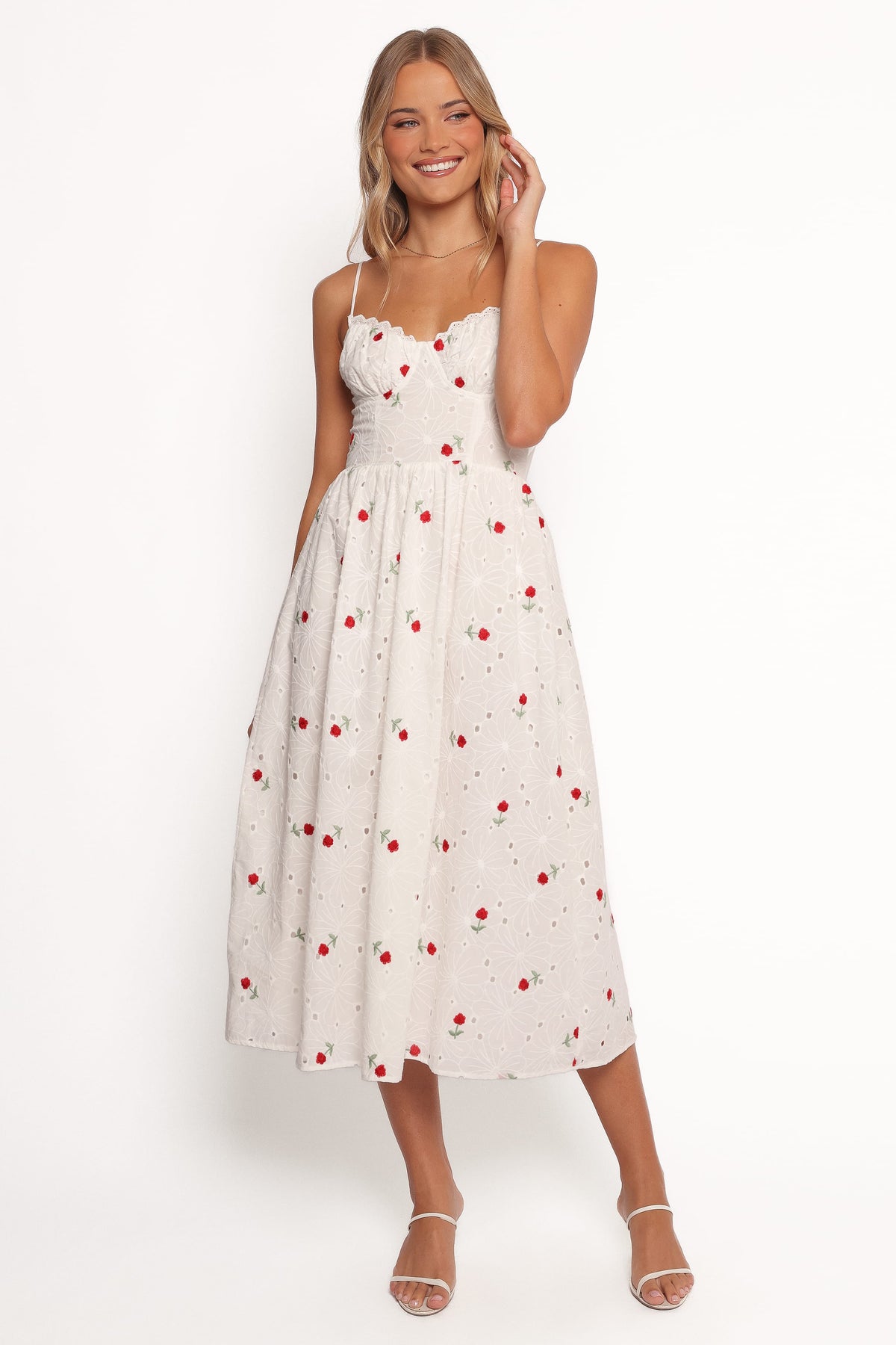 Paloma Maxi Dress in White Red Floral – view 1 of 7