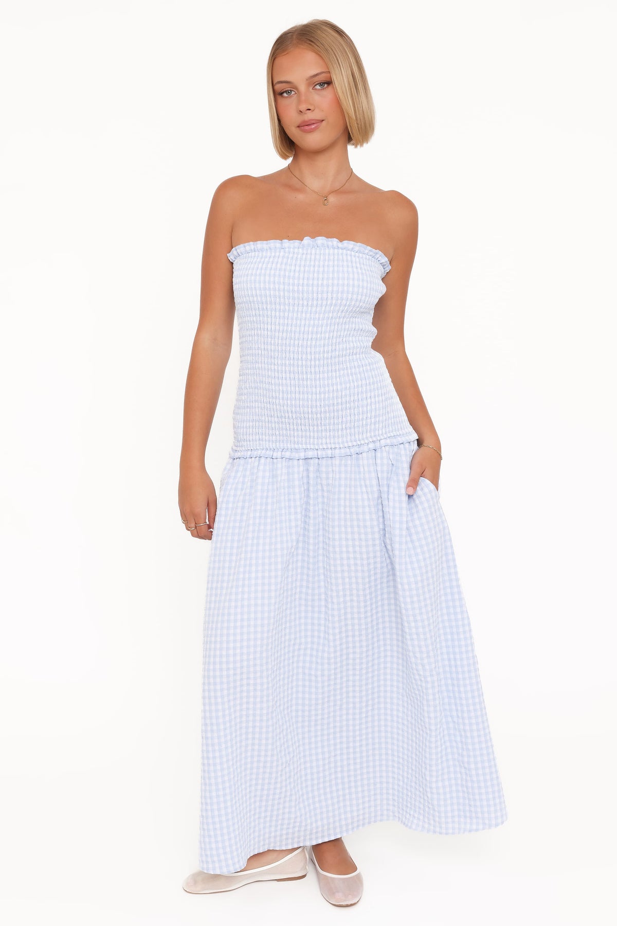 Parkway Maxi Dress in Blue Gingham – view 6 of 8