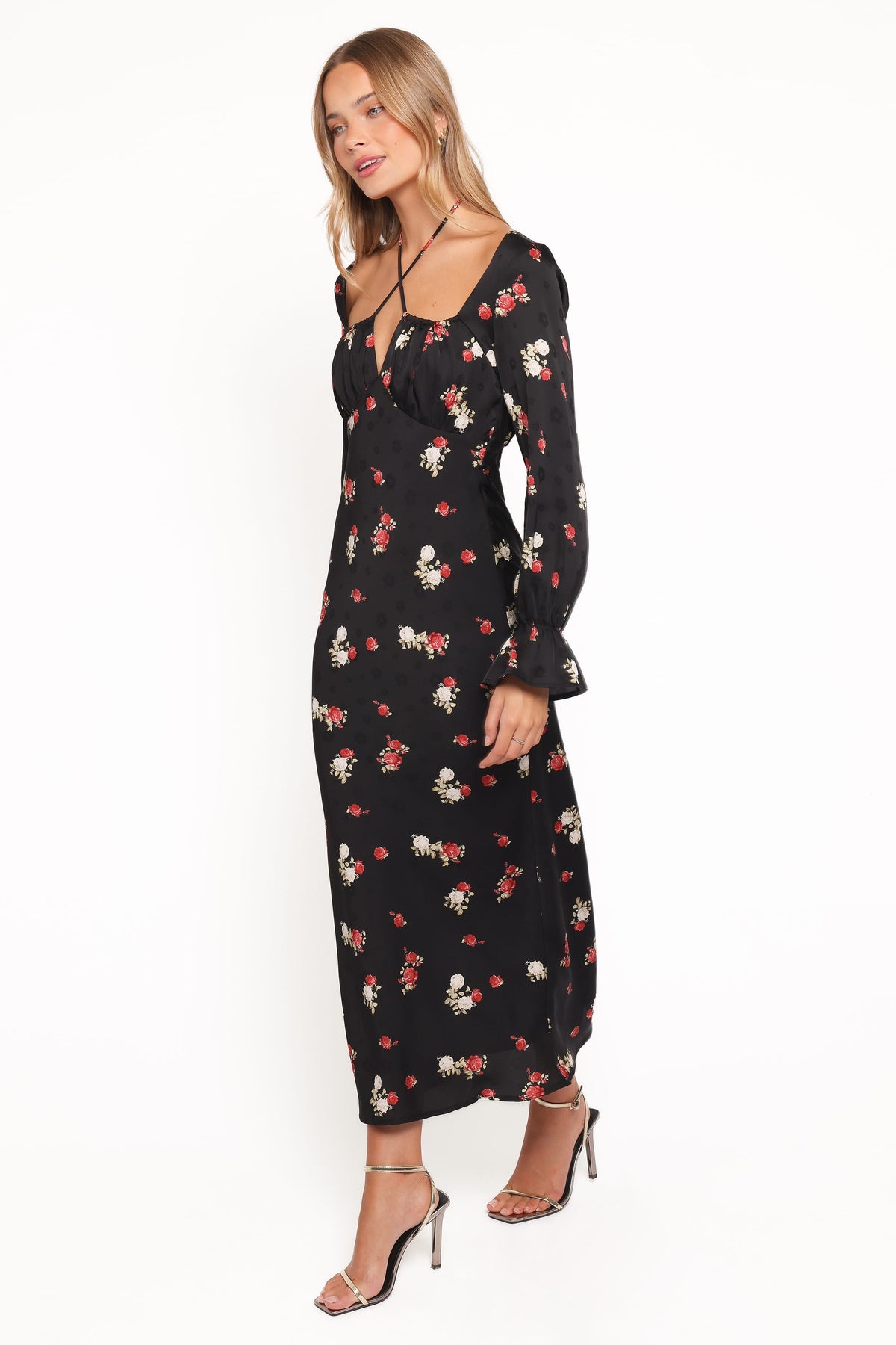Pauline Long Sleeve Maxi Dress in Black Floral – view 3 of 6