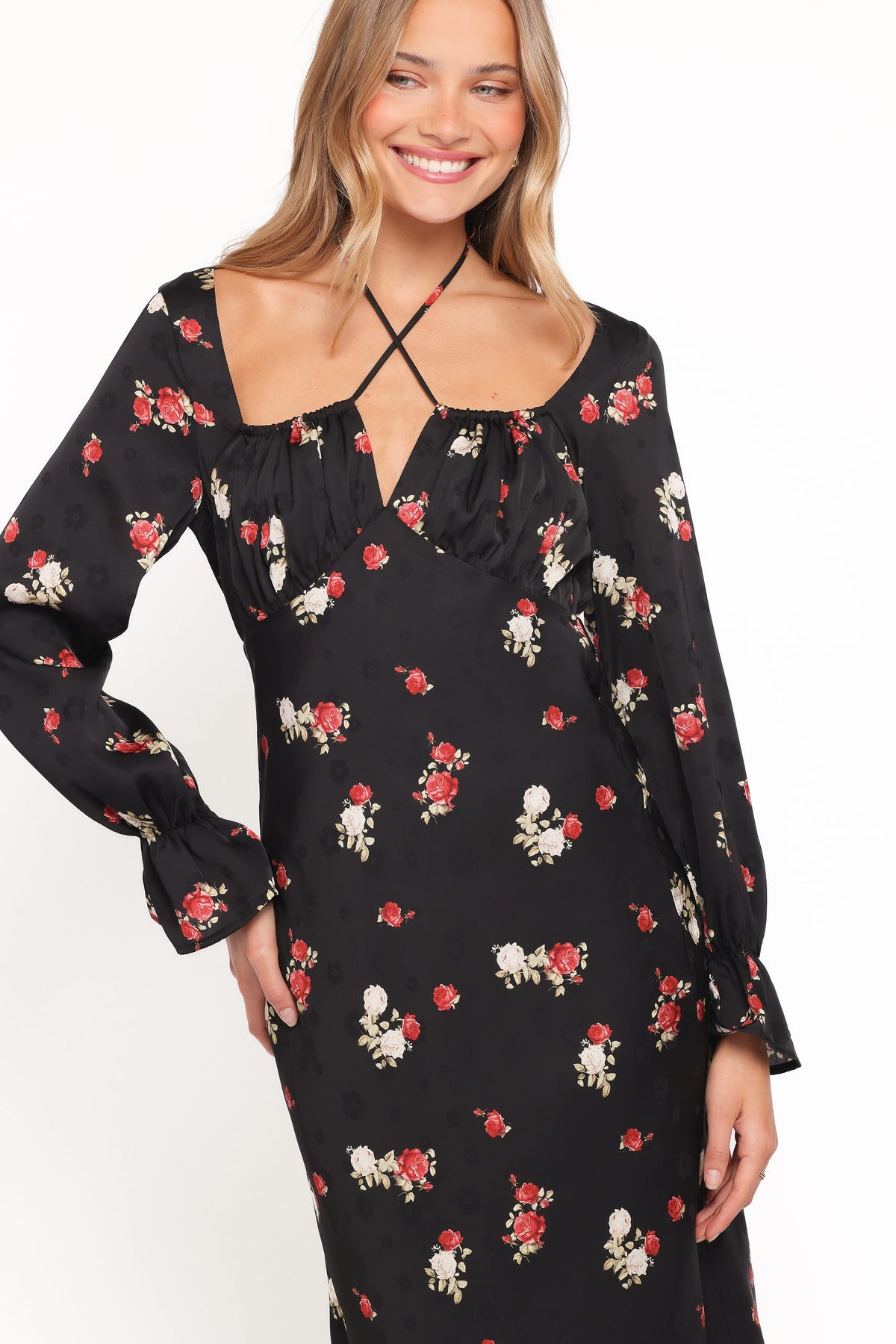 Pauline Long Sleeve Maxi Dress in Black Floral – view 2 of 6