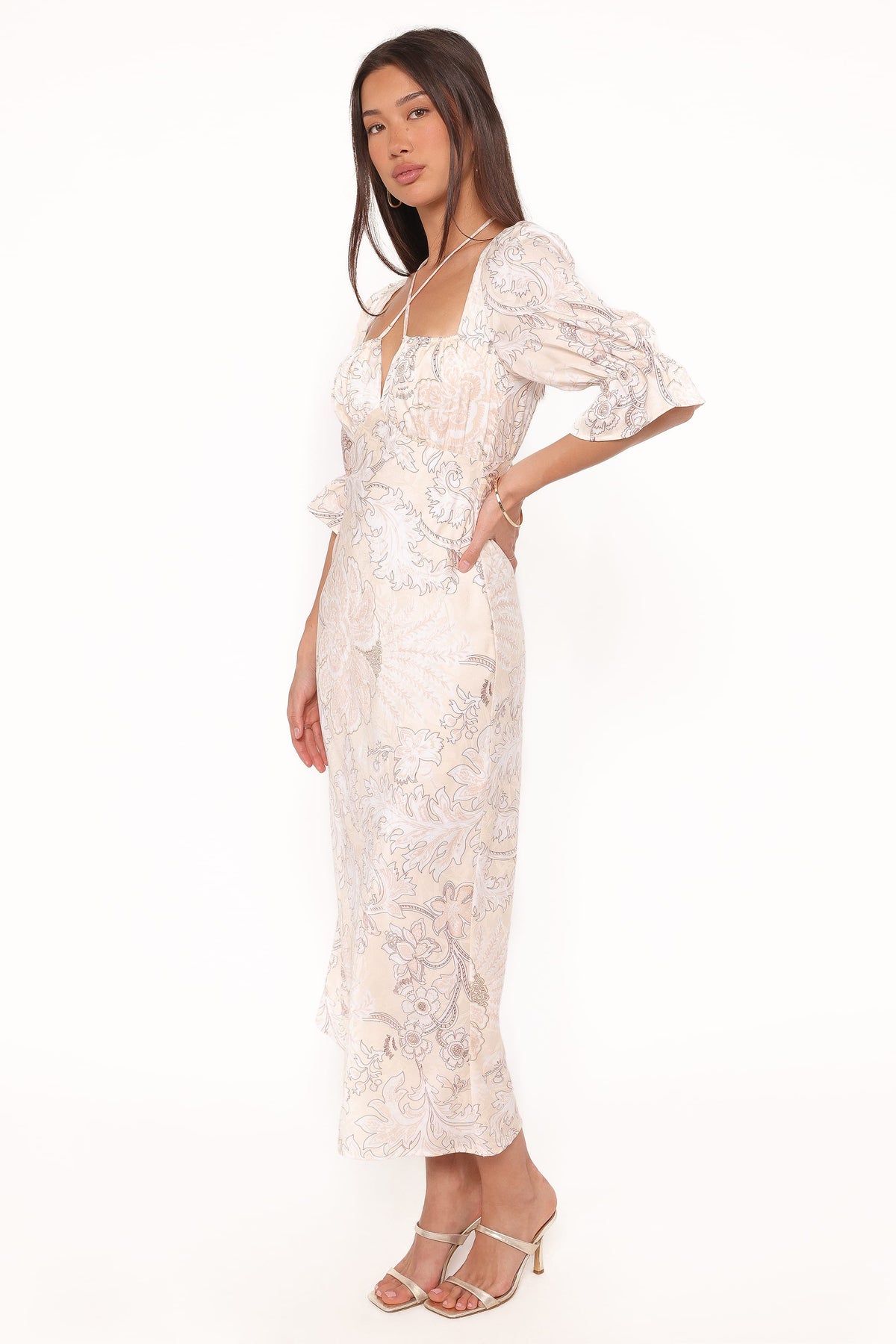 Pauline Long Sleeve Maxi Dress in Pastel Paisley – view 1 of 6