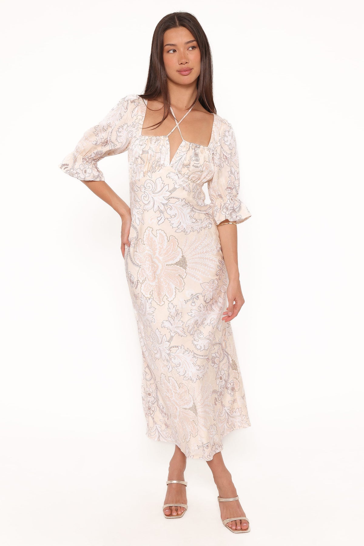 Pauline Long Sleeve Maxi Dress in Pastel Paisley – view 2 of 6