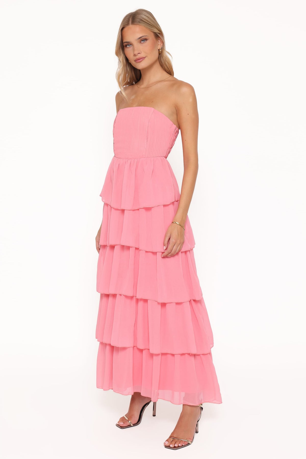 Peachester Strapless Maxi Dress in Coral – view 4 of 7