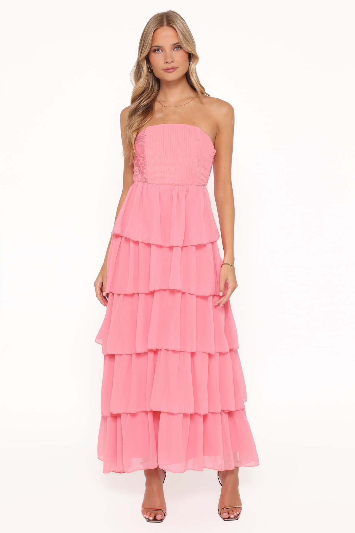 Peachester Strapless Maxi Dress in Coral – view 2 of 7