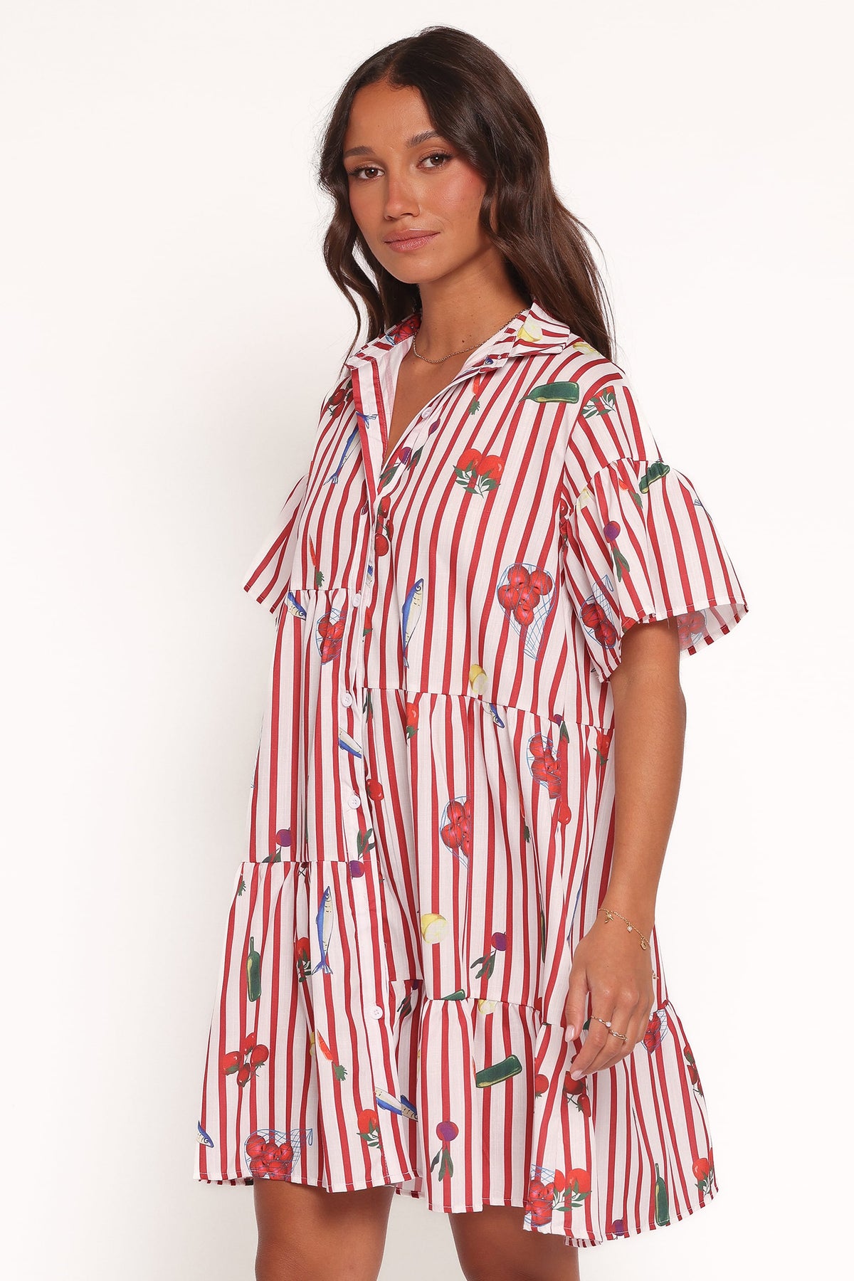 Peachy Mini Dress in Red Picnic Stripe – view 4 of 8