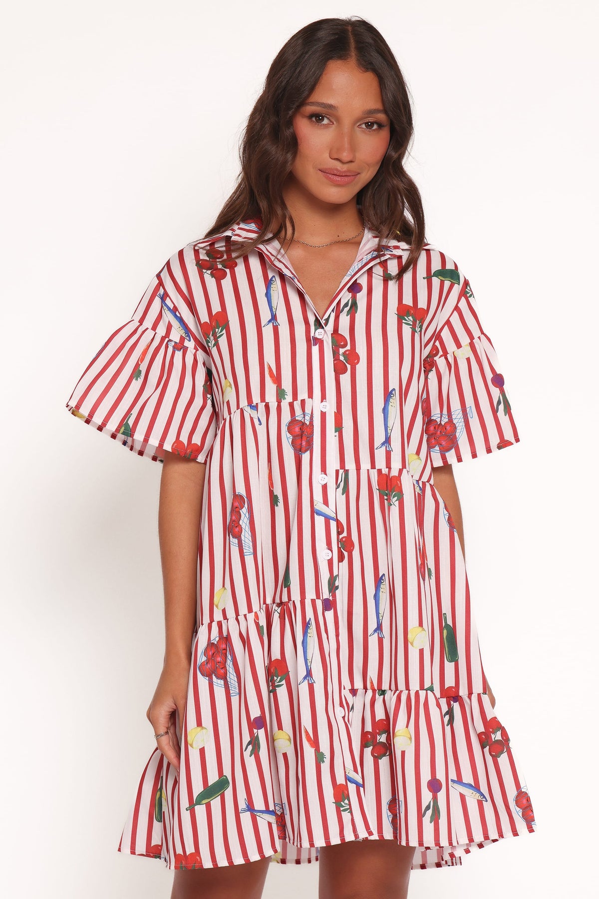 Peachy Mini Dress in Red Picnic Stripe – view 2 of 8