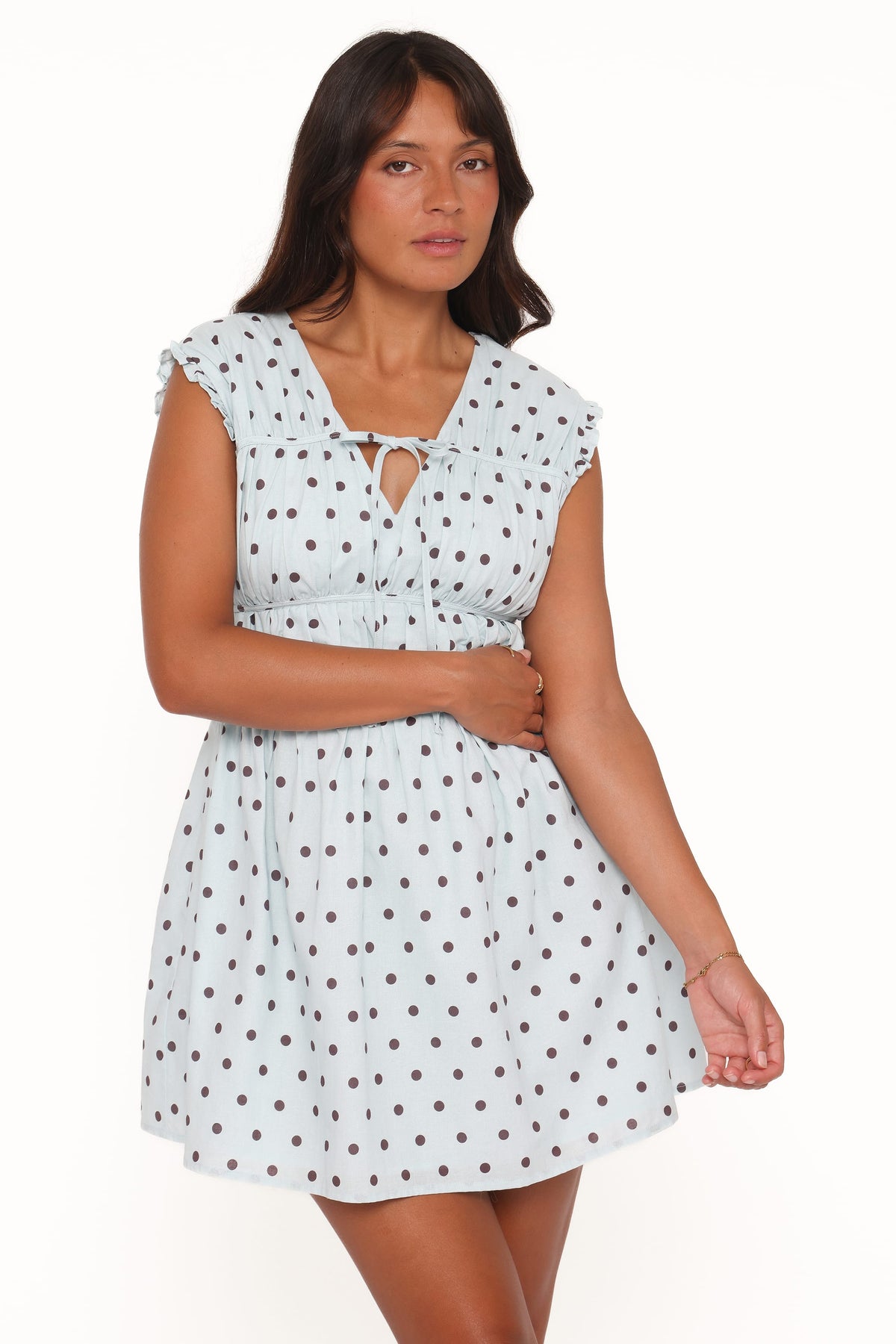 Pipper Mini Dress in Blue Polka Dot – view 2 of 9