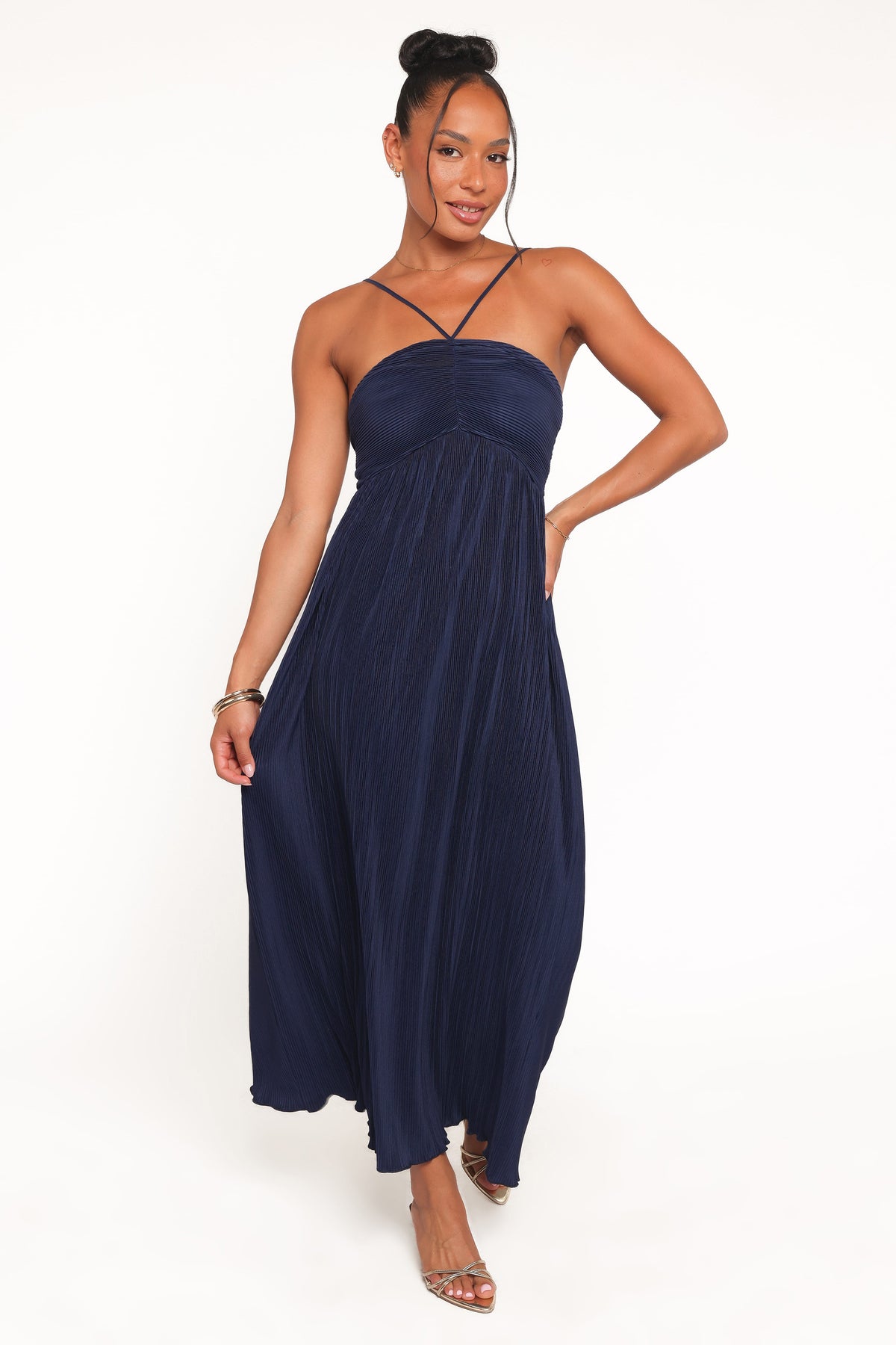 Polly Halterneck Maxi Dress in Navy – view 1 of 5