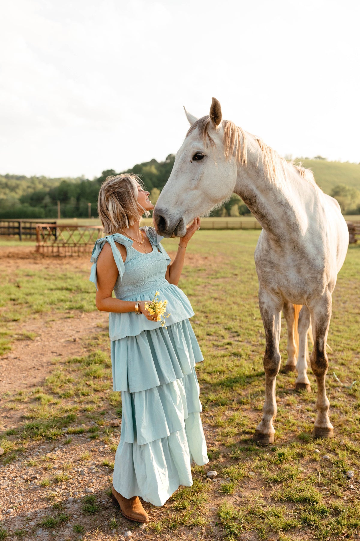 Raphael Tiered Maxi Dress in Blue – view 1 of 9