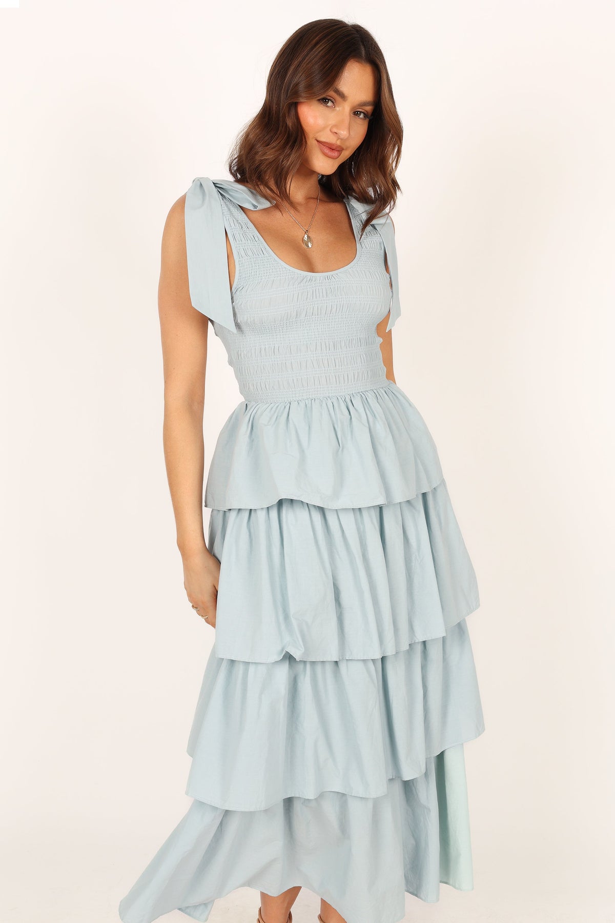 Raphael Tiered Maxi Dress in Blue – view 2 of 9
