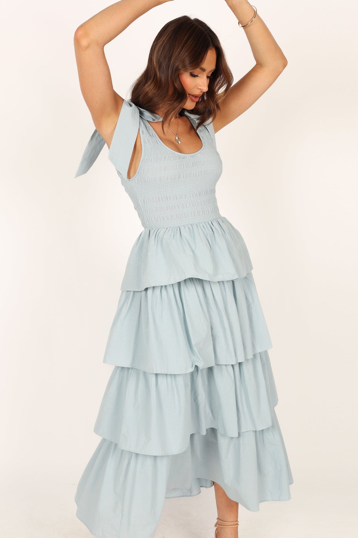 Raphael Tiered Maxi Dress in Blue – view 5 of 9