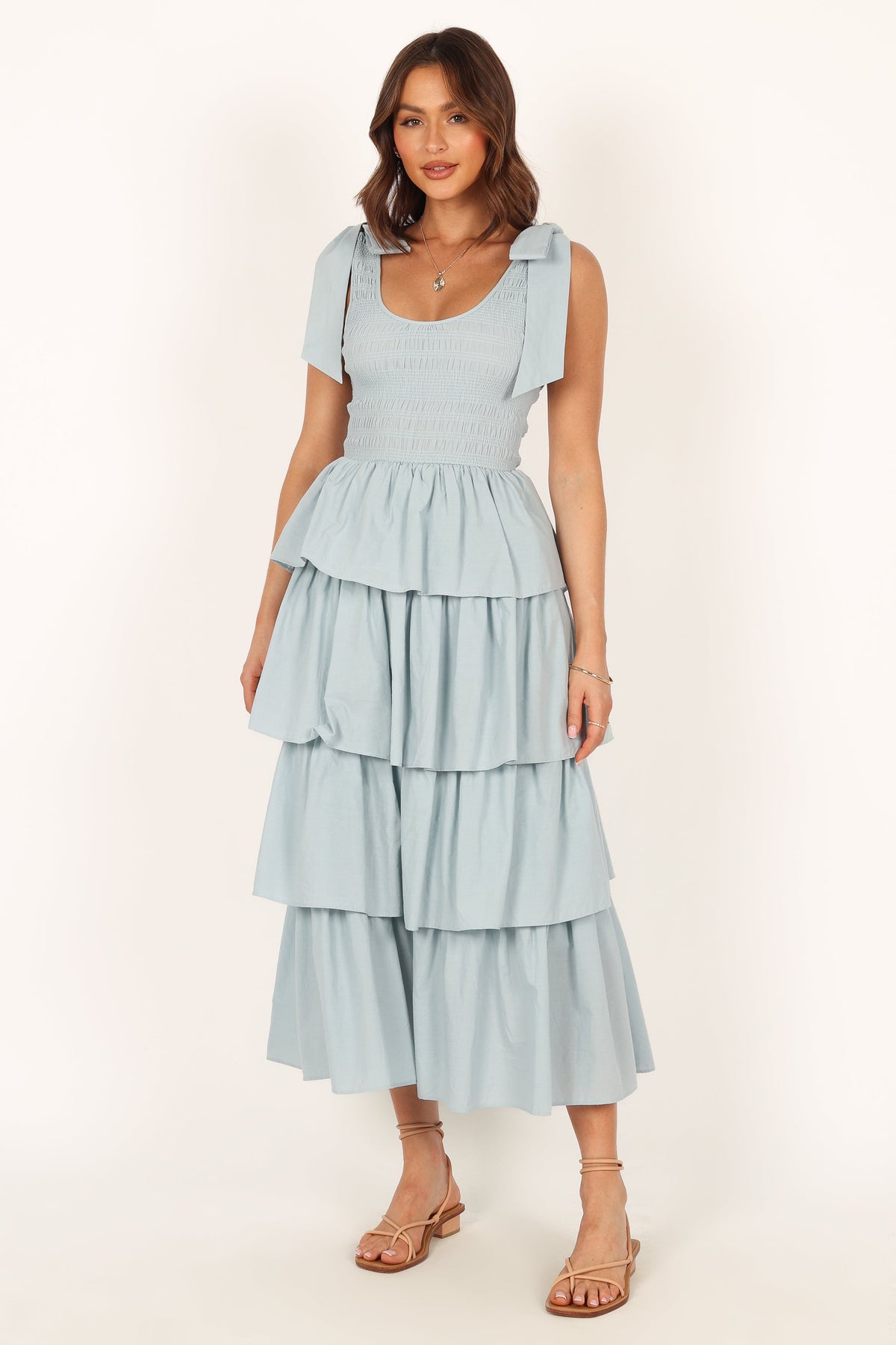 Raphael Tiered Maxi Dress in Blue – view 8 of 9