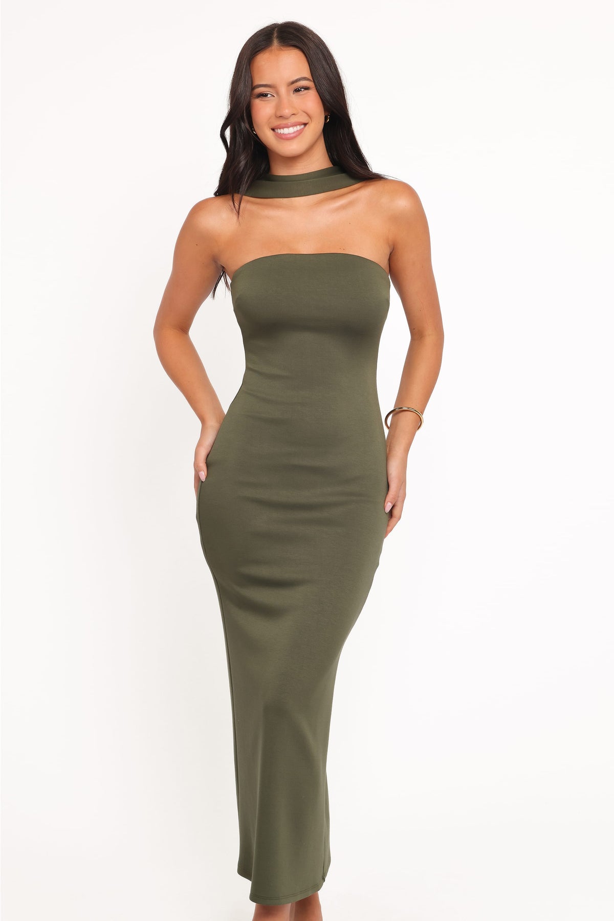 Regan Midi Dress in Olive – view 1 of 6