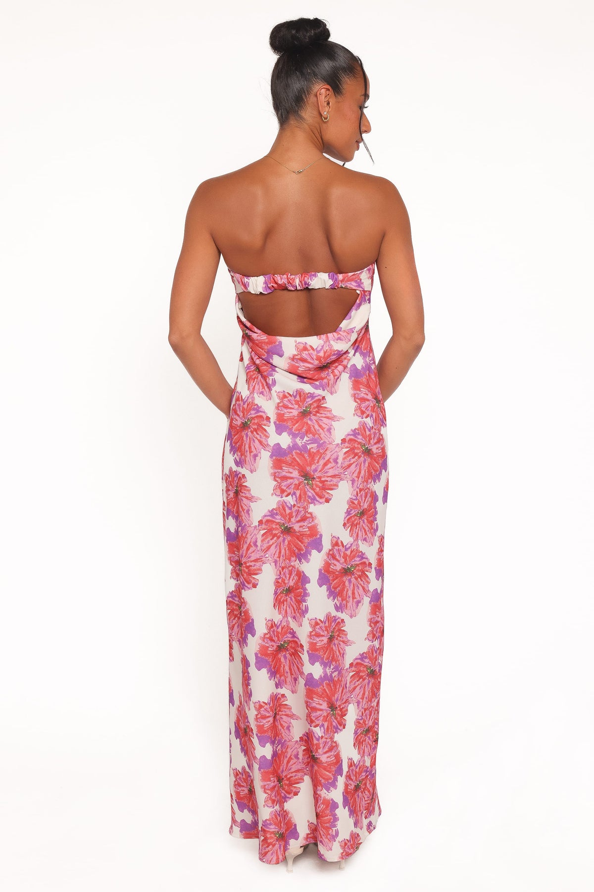 Remmie Strapless Maxi Dress in Pink Floral – view 4 of 5