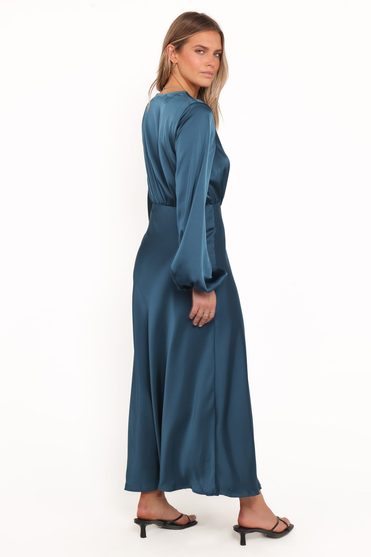 Remora Long Sleeve Midi Dress in Teal – view 3 of 6