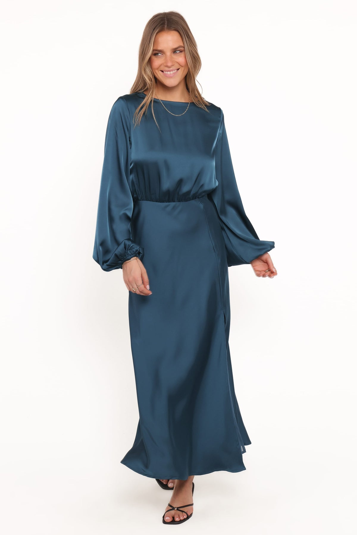 Remora Long Sleeve Midi Dress in Teal – view 1 of 6