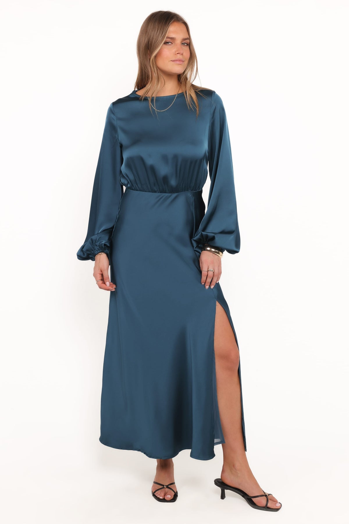 Remora Long Sleeve Midi Dress in Teal – view 5 of 6