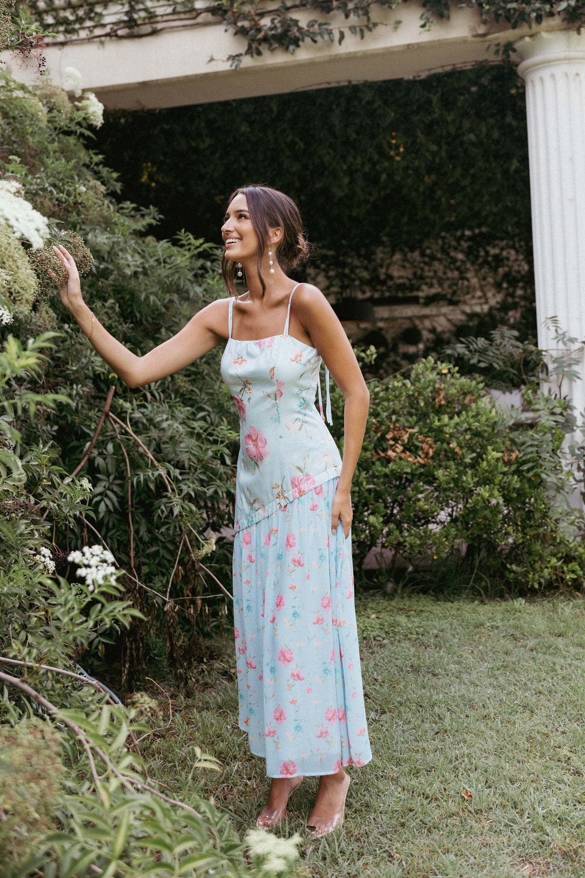 Renata Maxi Dress in Blue Floral – view 1 of 10