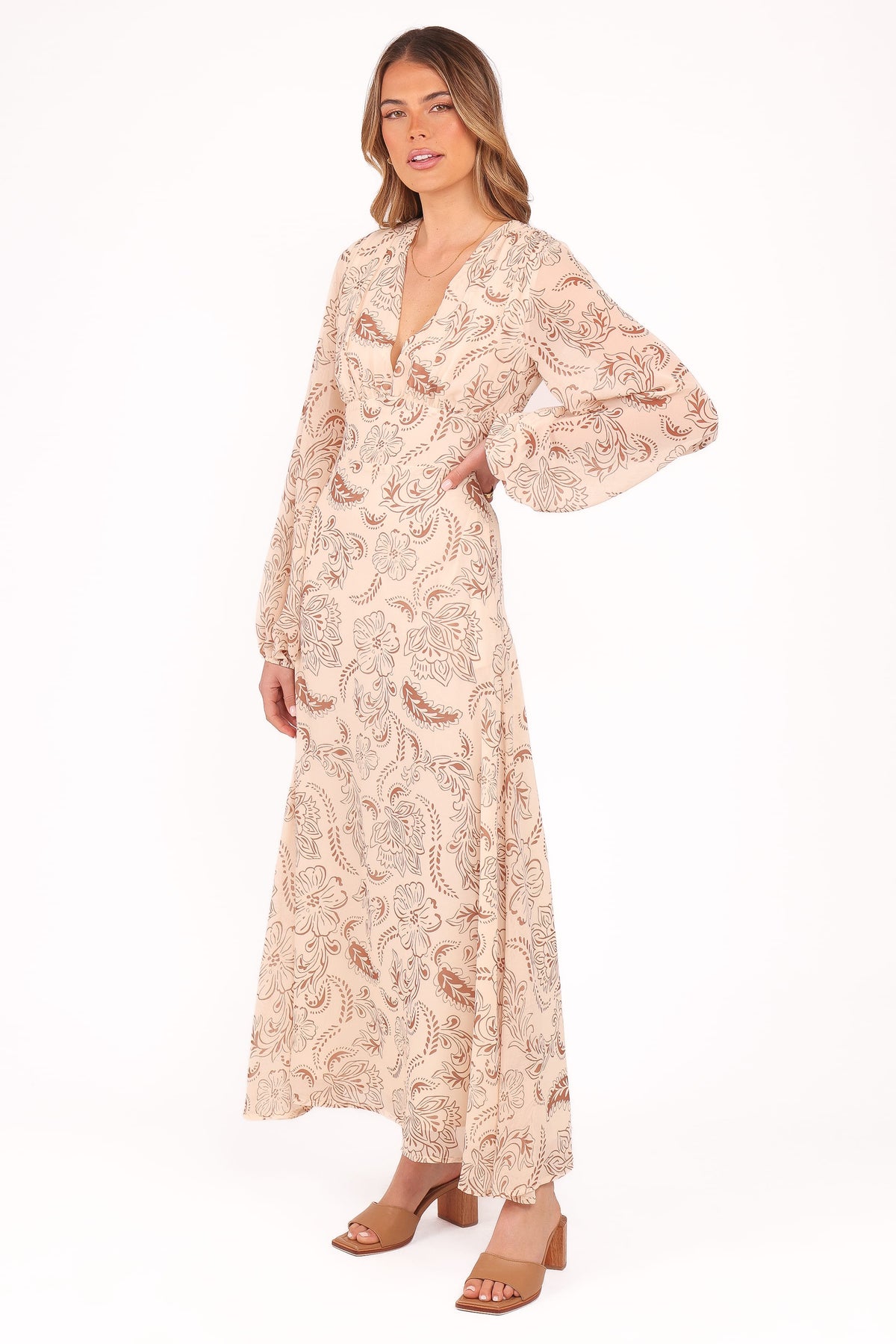 Riba Midi Dress in Brown Paisley – view 4 of 8