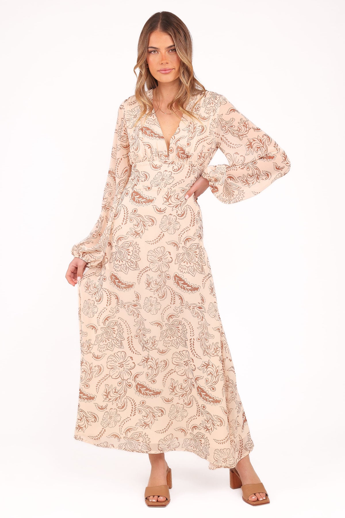 Riba Midi Dress in Brown Paisley – view 2 of 8