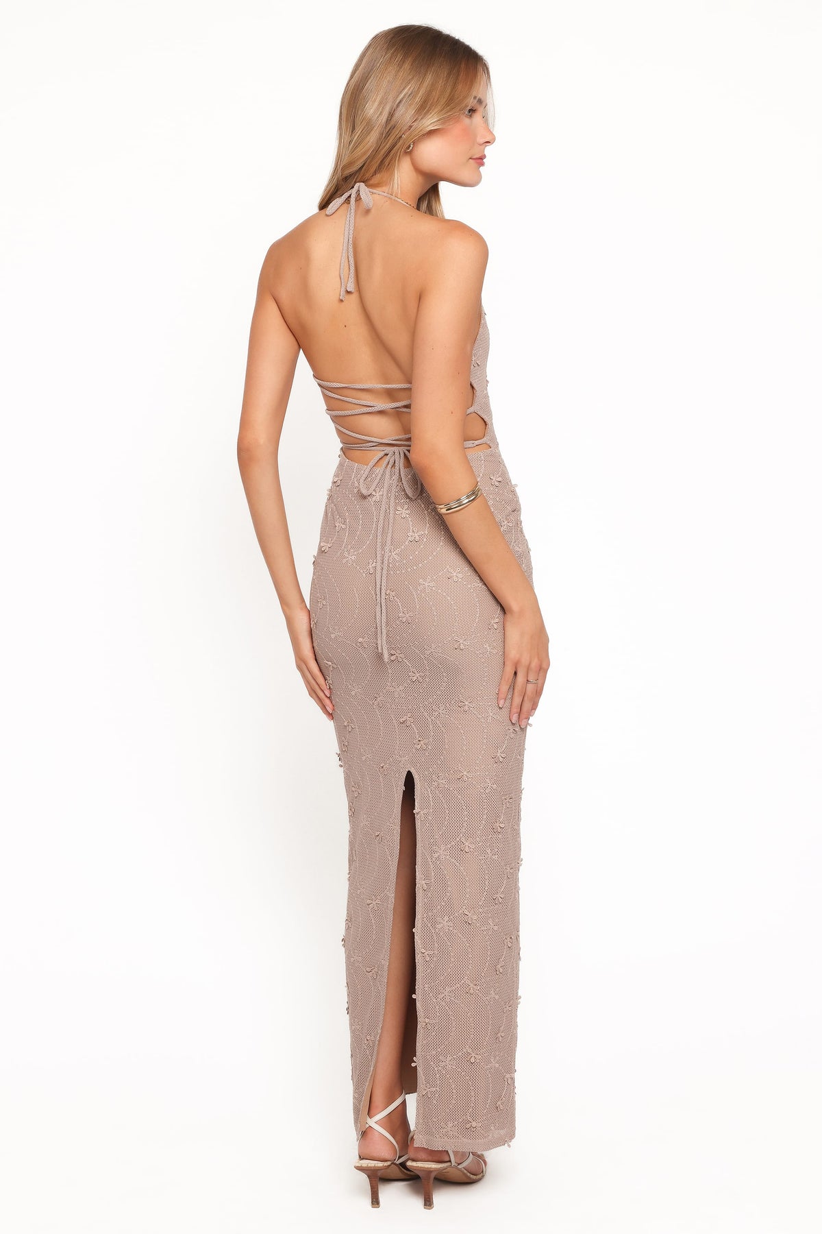 Riley Halter Maxi Dress in Taupe – view 4 of 6