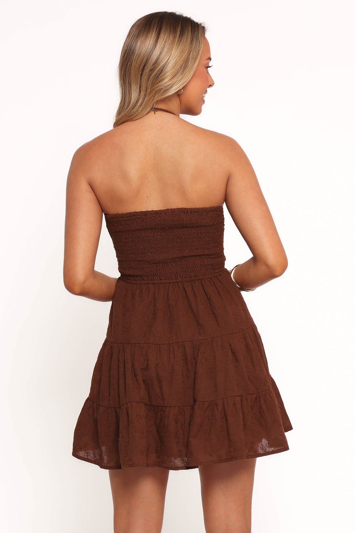 Rilie Halterneck Mini Dress in Brown – view 4 of 6
