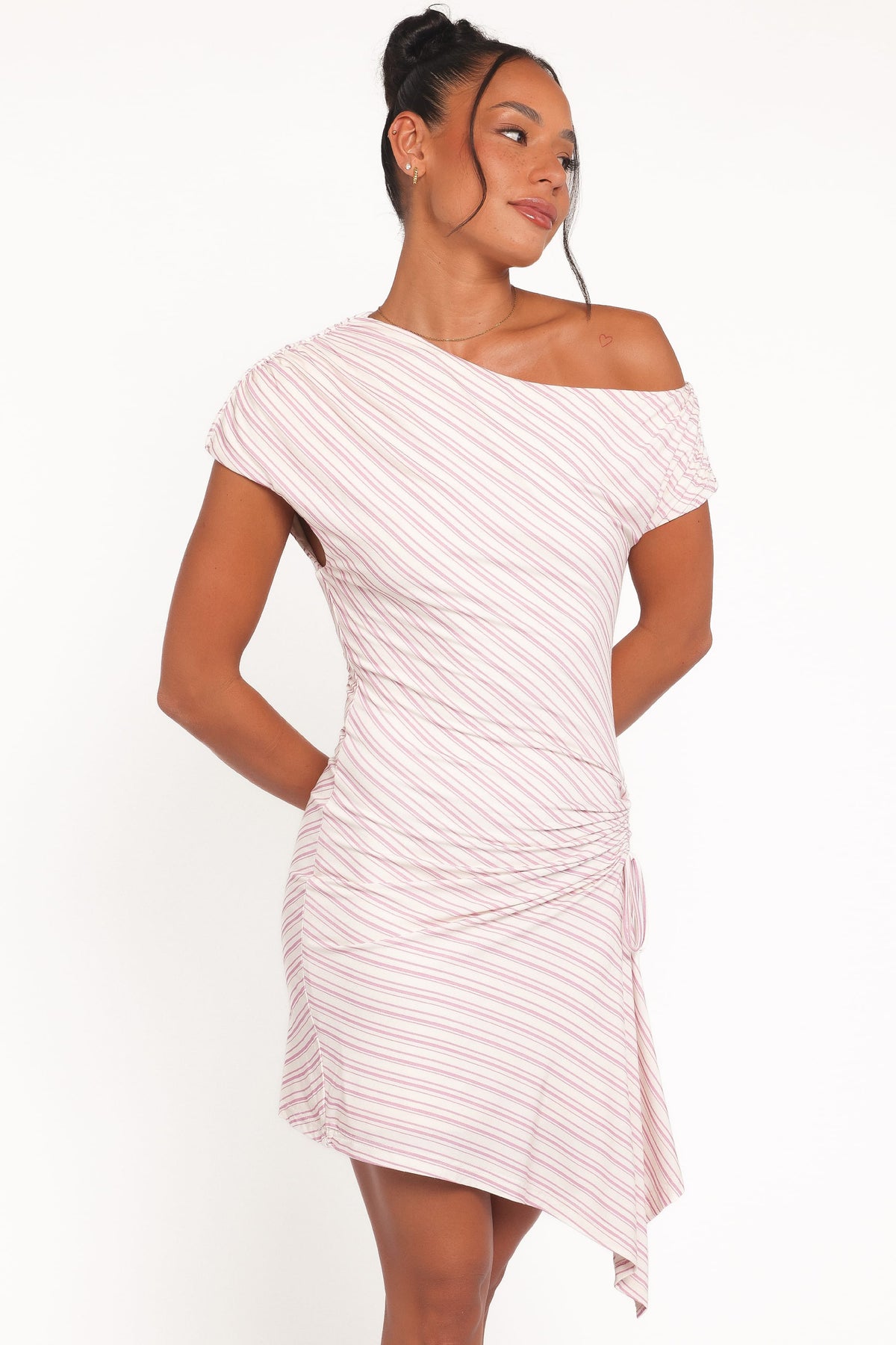 Rois Mini Dress in Pink Stripe – view 2 of 7