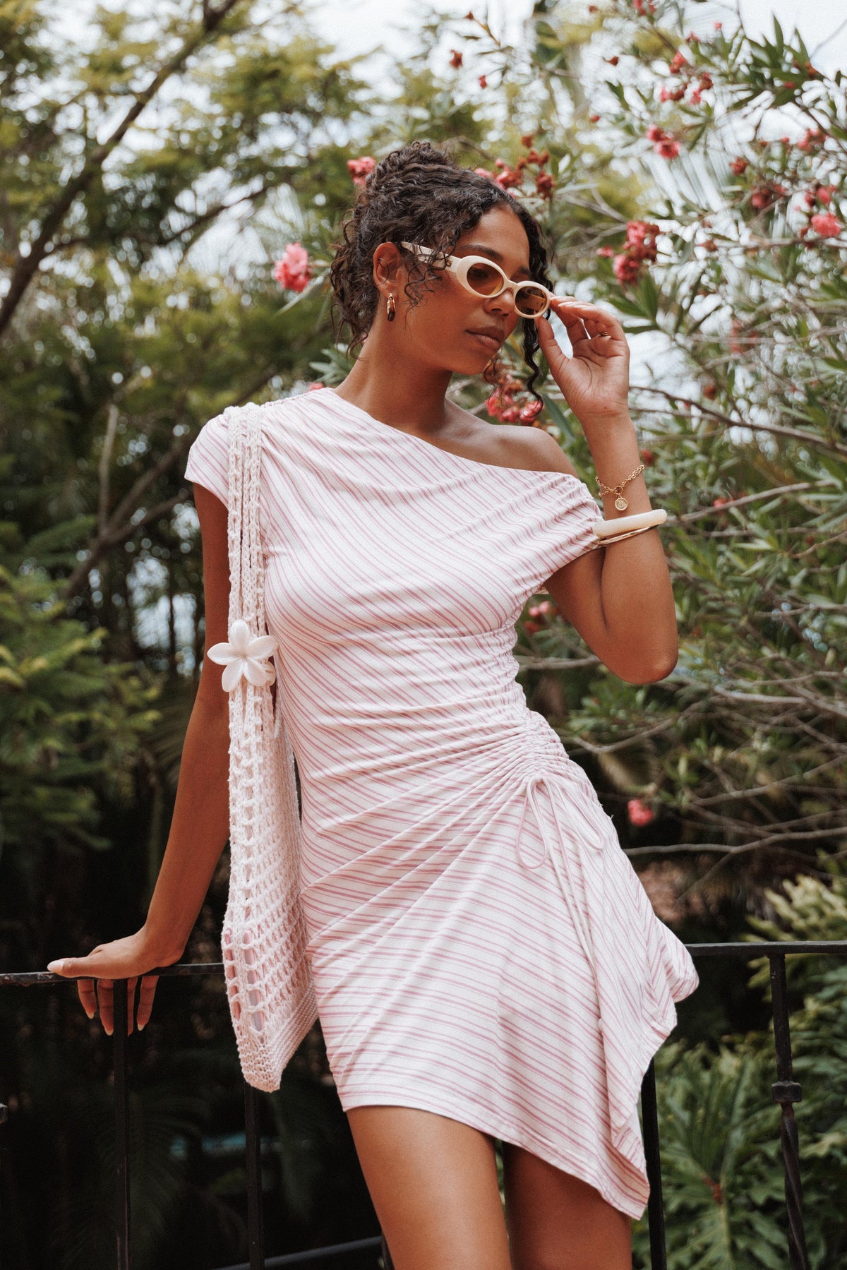 Rois Mini Dress in Pink Stripe – view 1 of 7