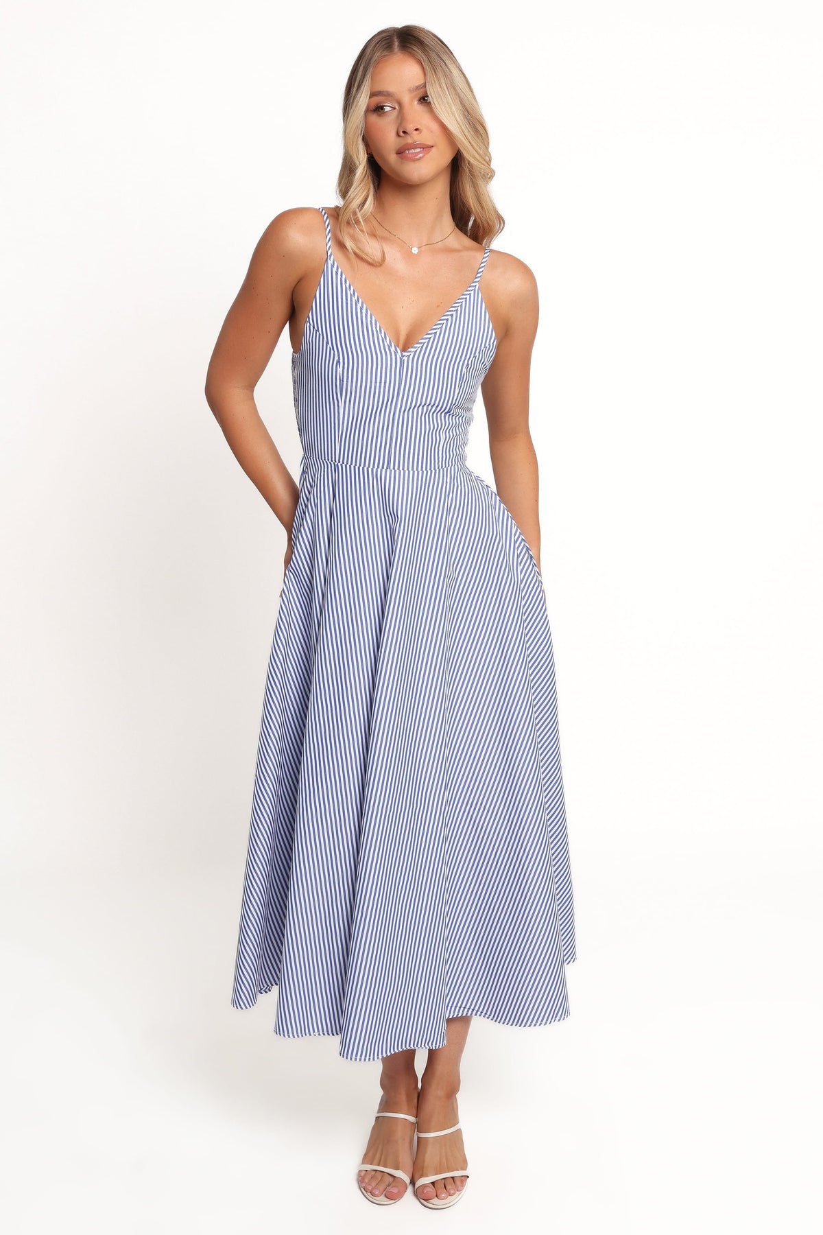 Romilly Strappy Maxi Dress in Light Blue – view 3 of 8