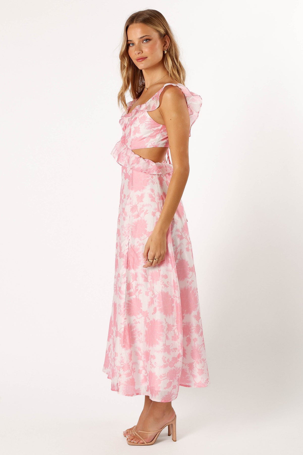 Rori Ruffle Maxi Dress in Pink Floral – view 5 of 10