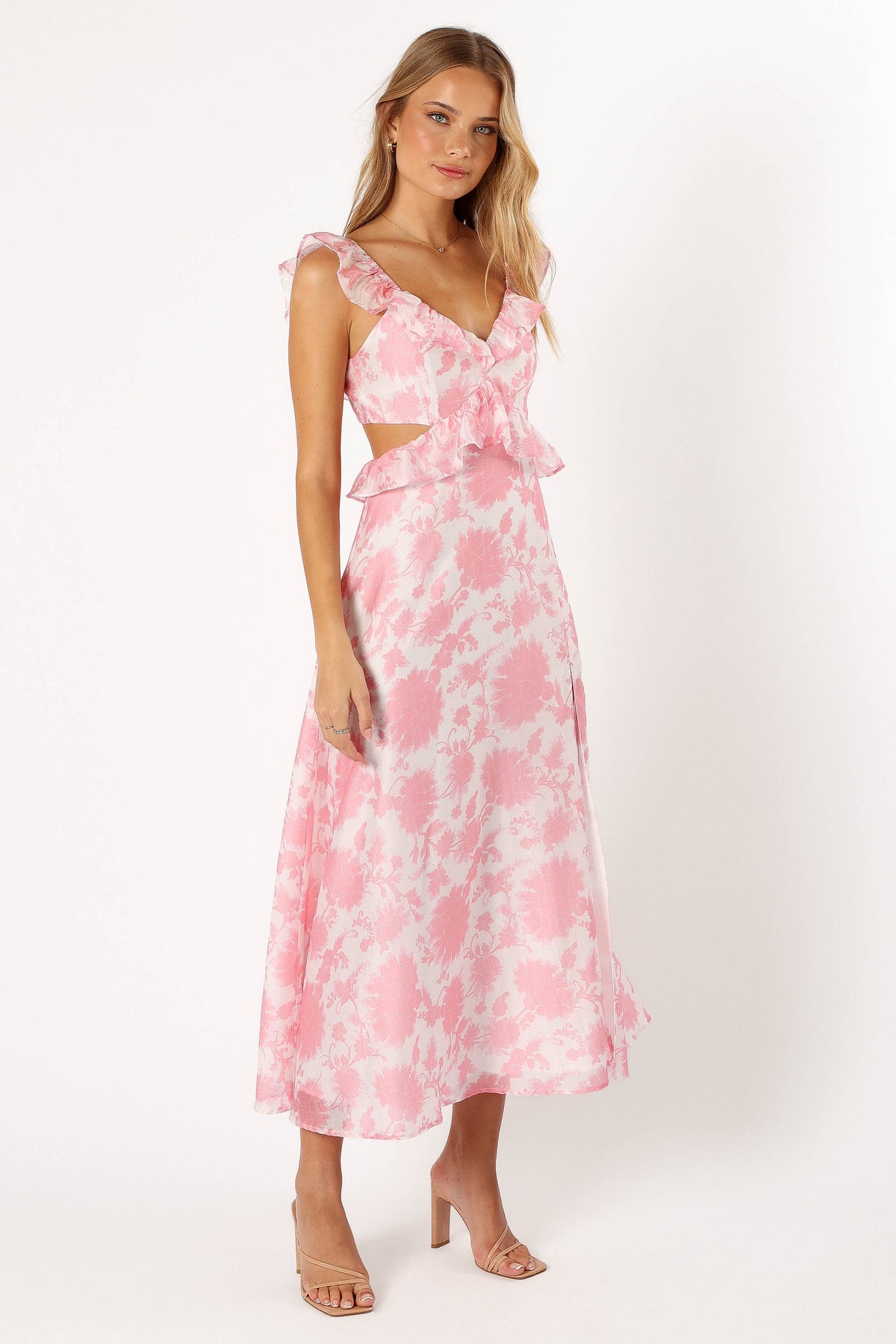 Rori Ruffle Maxi Dress in Pink Floral – view 7 of 10