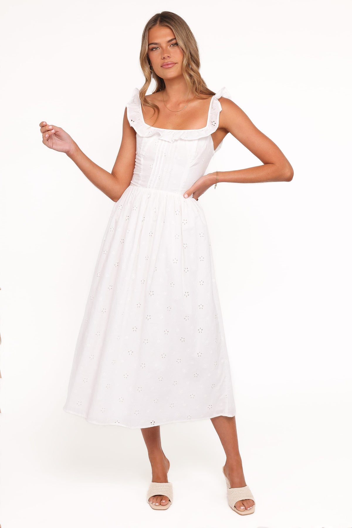 Ruella Midi Dress in White – view 2 of 9