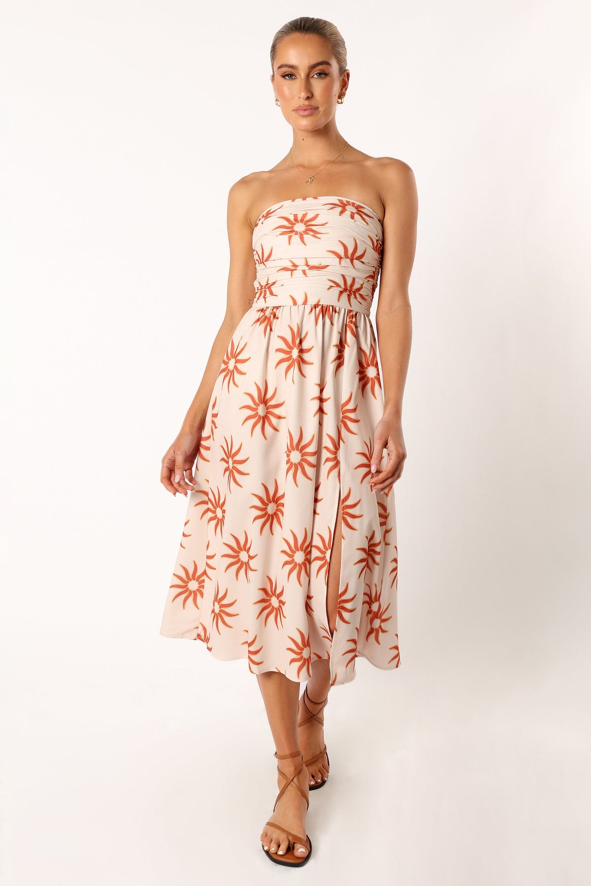 Ryder Strapless Midi Dress in Soleil – view 2 of 8