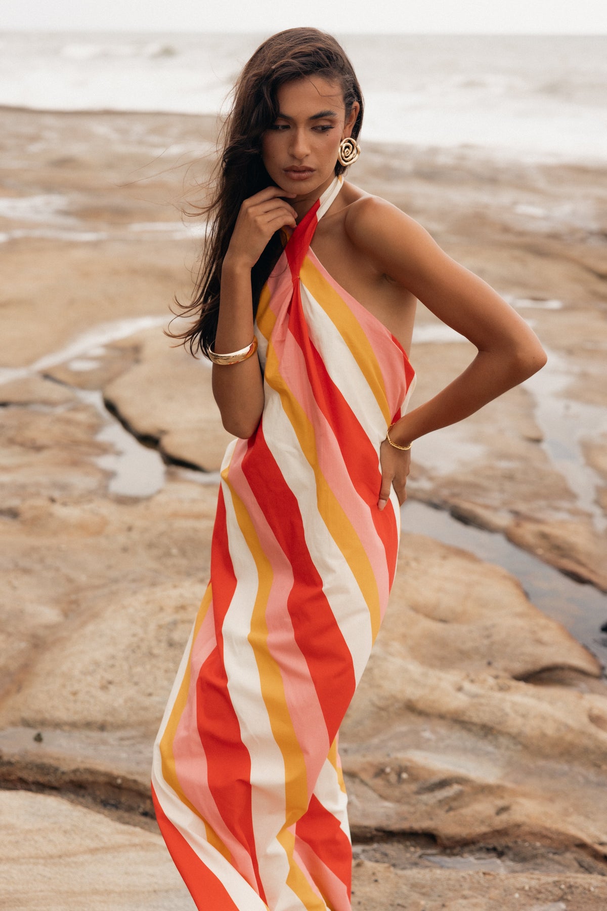 Sabbia Maxi Dress in Pink Stripe – view 1 of 9