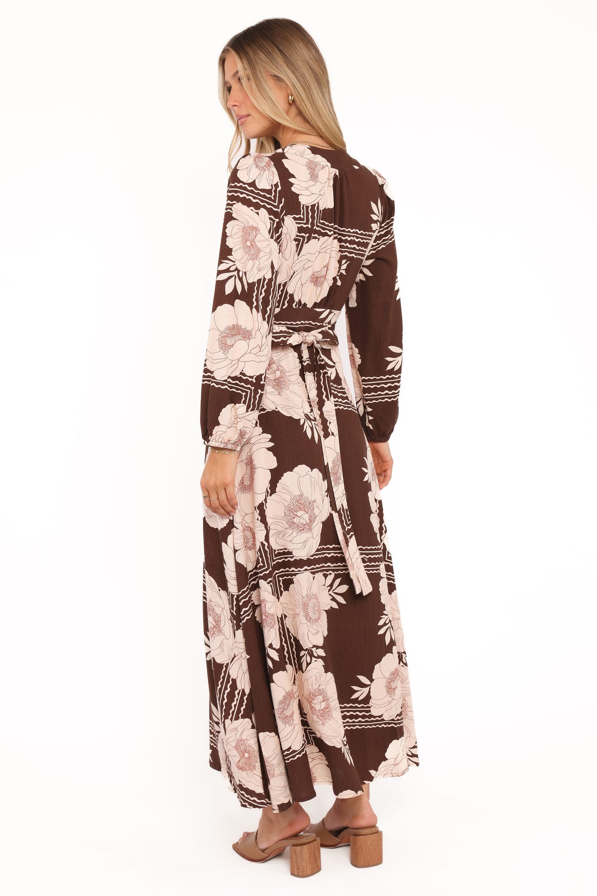 Safia Midi Dress in Brown Floral – view 5 of 6