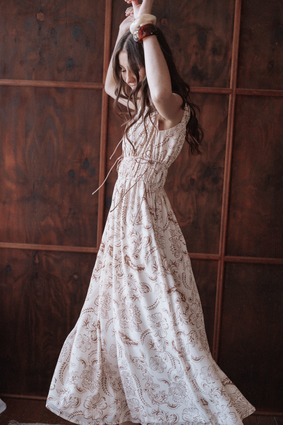 Safira Midi Dress in Brown Paisley – view 1 of 7