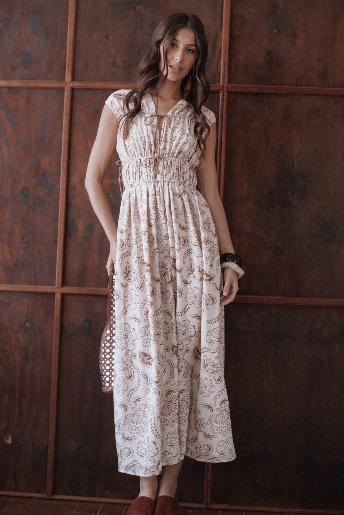 Safira Midi Dress in Brown Paisley – view 7 of 7