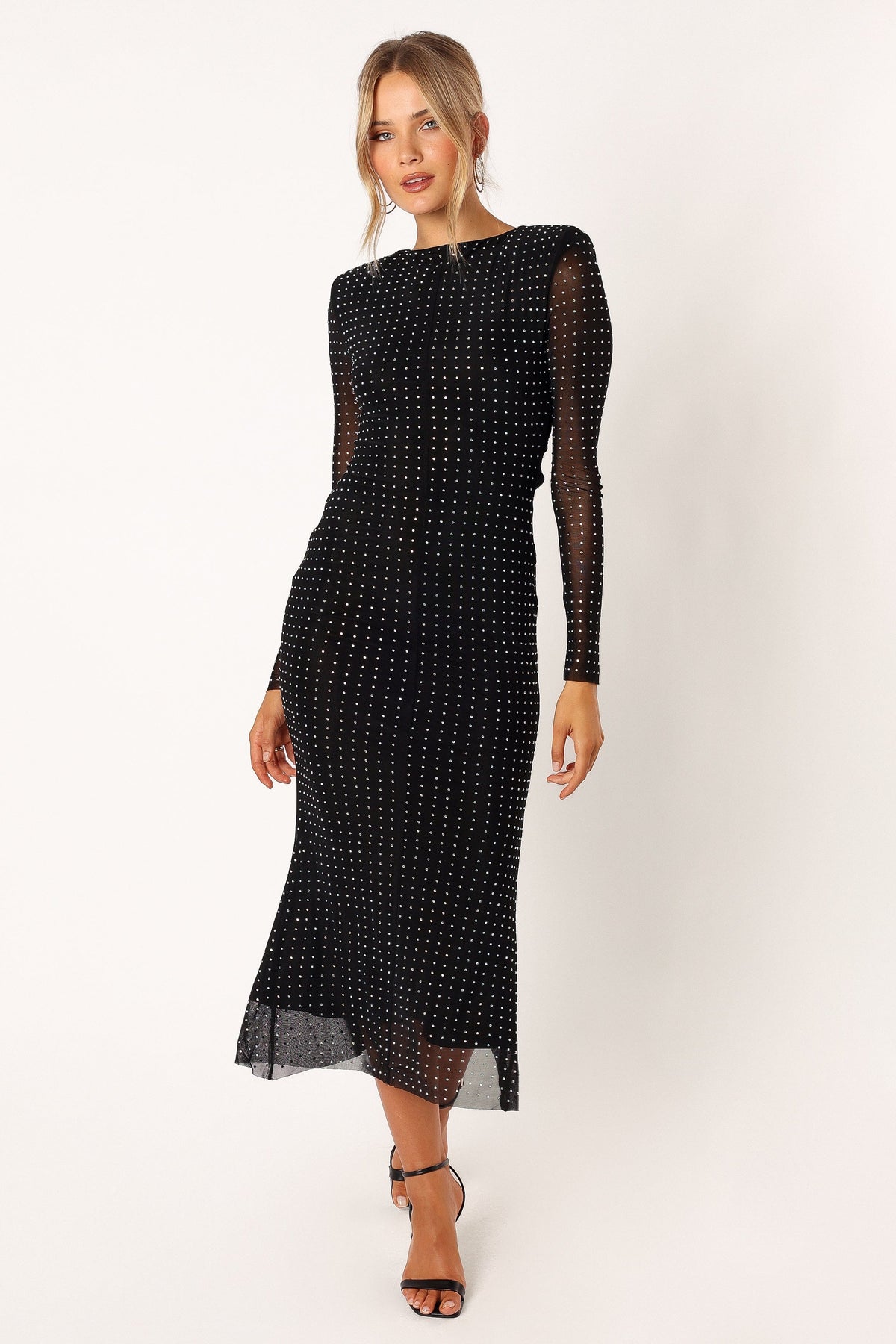Salvatore Long Sleeve Midi Dress in Black – view 10 of 24