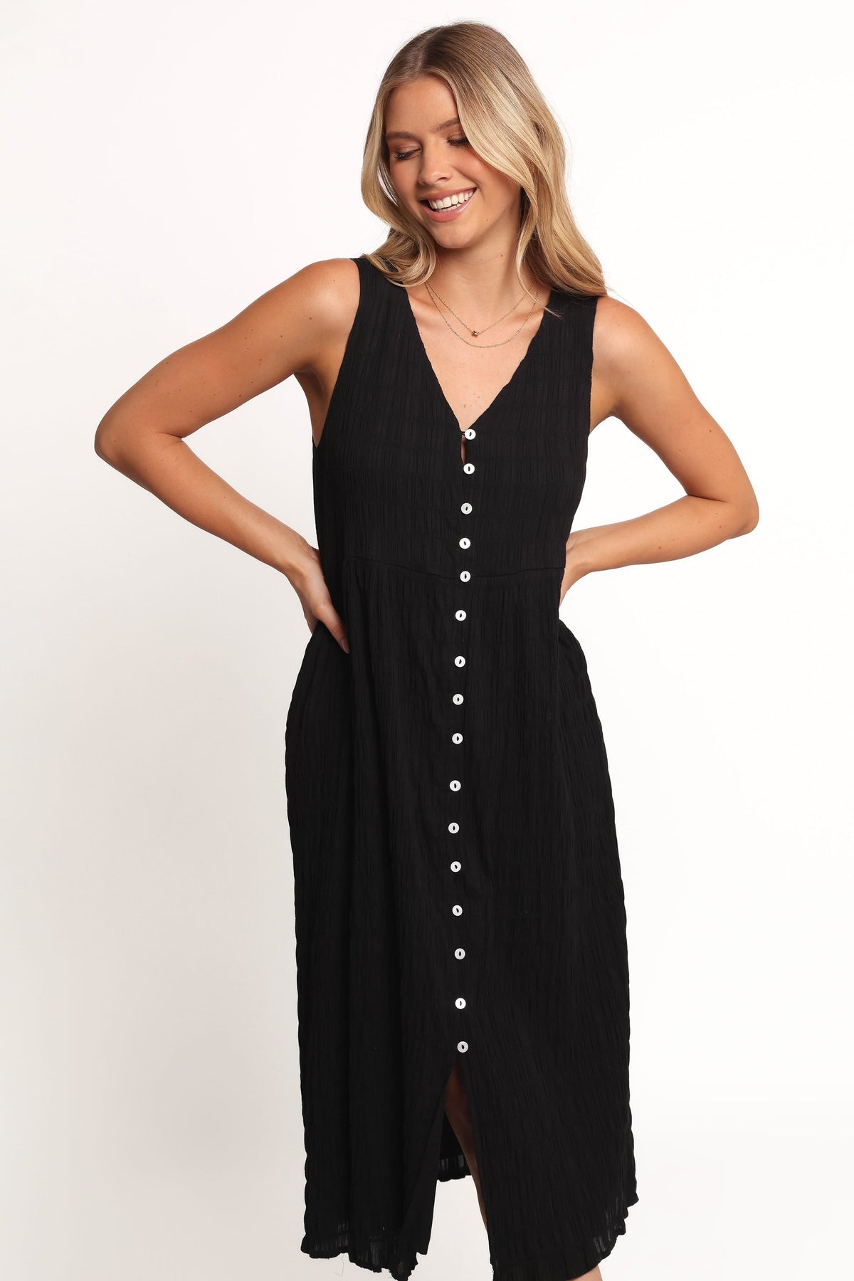 Sam Midi Dress in Black – view 2 of 7