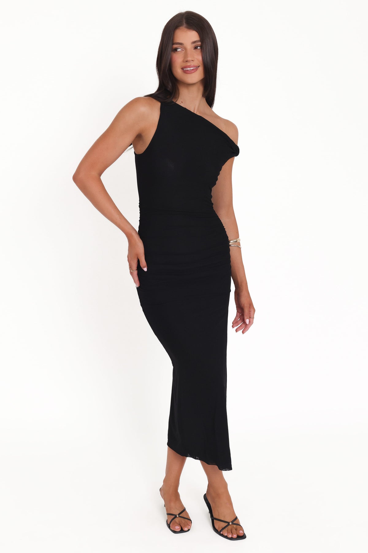 Sandria Off Shoulder Maxi Dress in Black – view 2 of 6