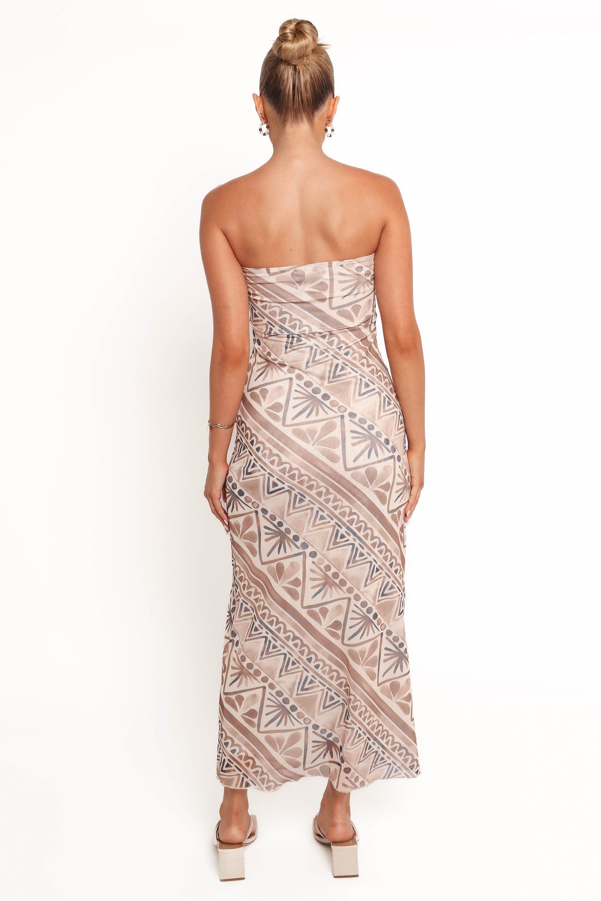 Saskia Strapless Midi Dress in Brown – view 5 of 8
