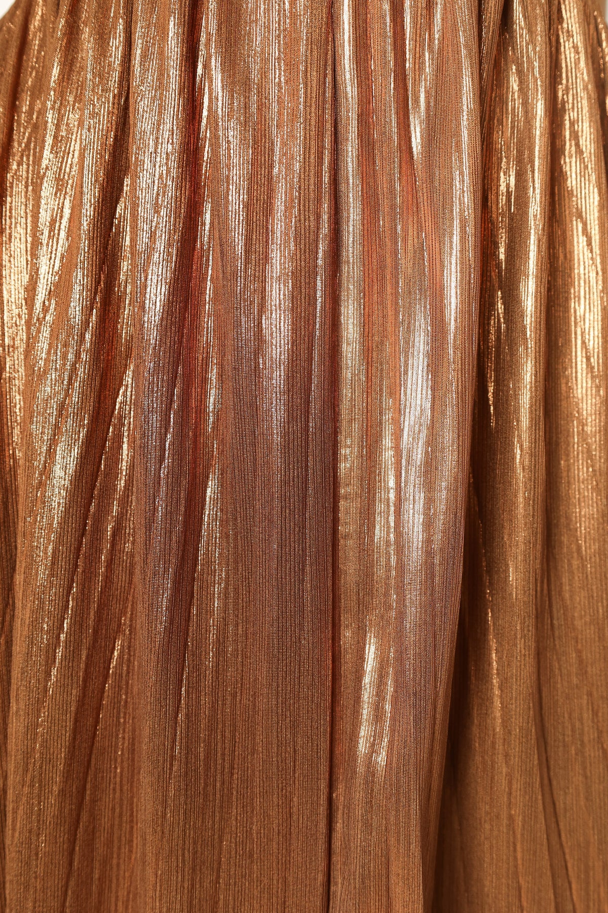 Shania Pleated Maxi Dress in Bronze – view 7 of 7