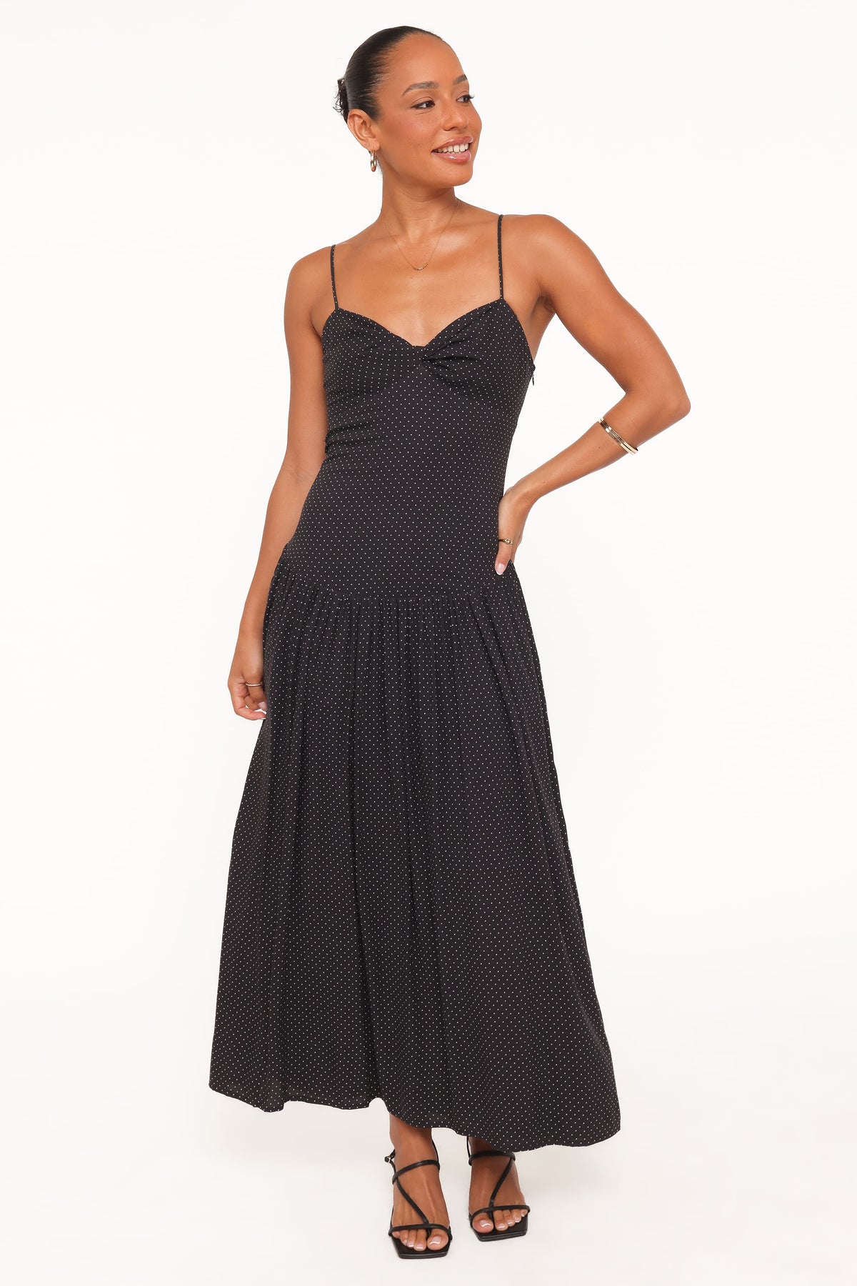 Shanice Maxi Dress in Black Polka Dot – view 1 of 6