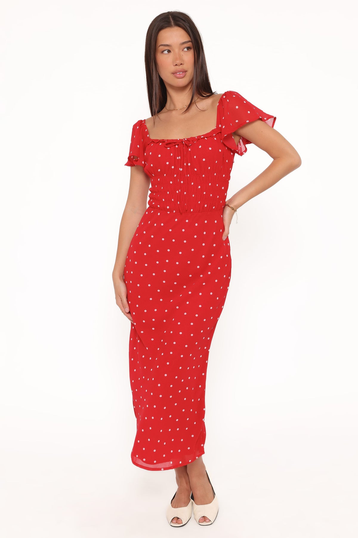 Sherrie Maxi Dress in Red Polka Dot – view 5 of 6