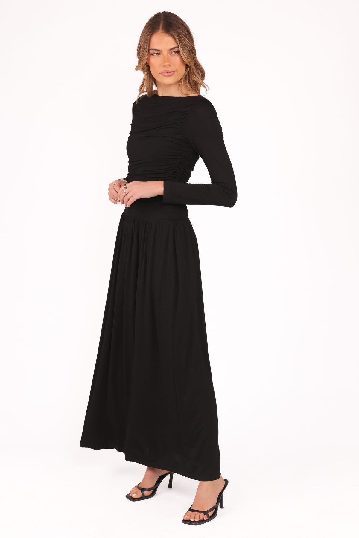 Shirley Long Sleeve Maxi Dress in Black – view 4 of 6