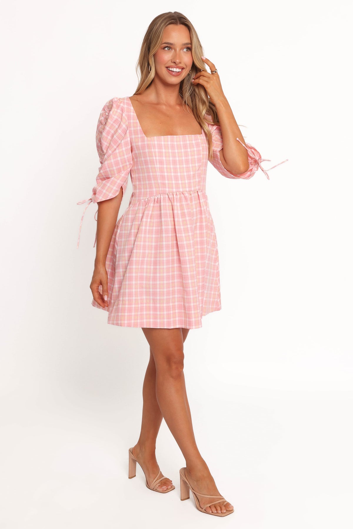 Siena Mini Dress in Pink Check – view 5 of 7