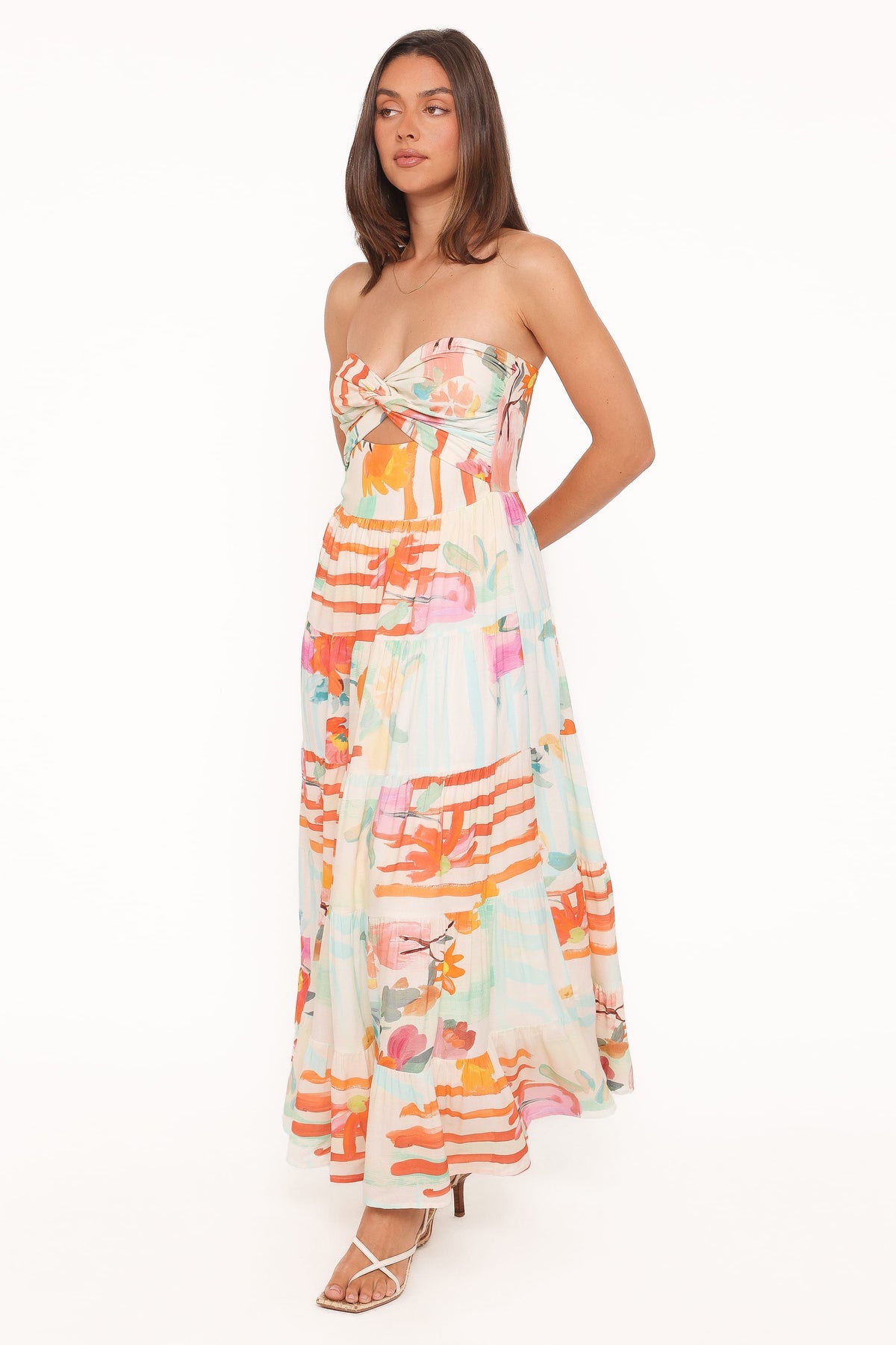 Sitara Strapless Midi Dress in Blue Alfresco Floral – view 5 of 9