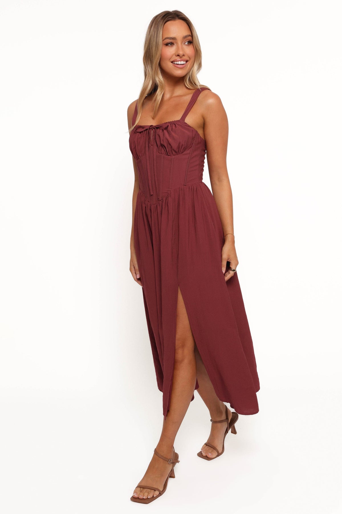 Sofie Midi Dress in Brick – view 3 of 9