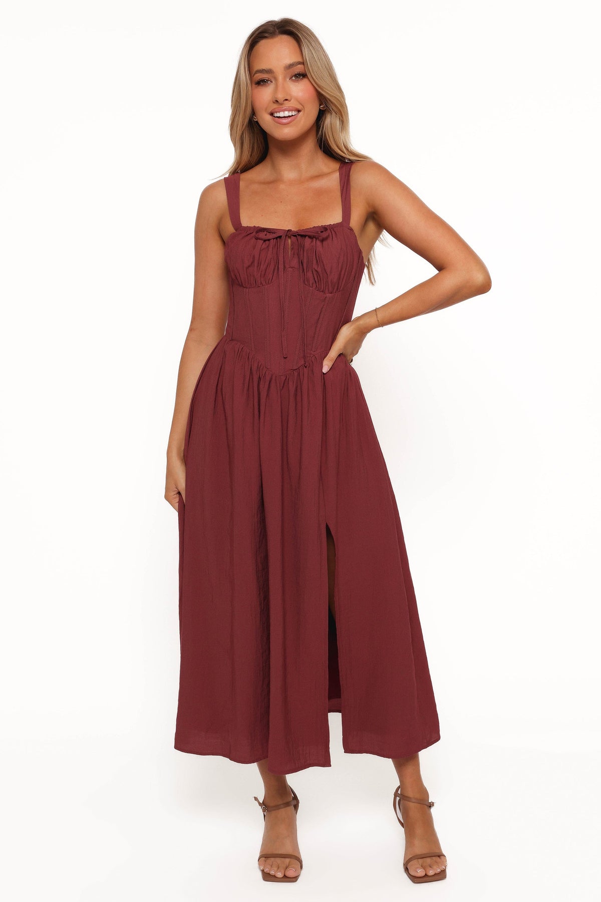 Sofie Midi Dress in Brick – view 5 of 9